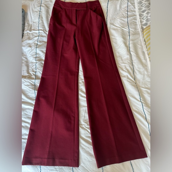 Express Pants - NWT Express Burgundy Super High Waisted Flare Trouser Pant